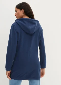 Hot Long-Sweatjacke mit Reißverschlusstaschen Damen Sweat|Bekleidung·Blusen & Tuniken