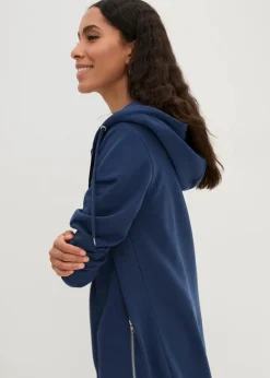 Hot Long-Sweatjacke mit Reißverschlusstaschen Damen Sweat|Bekleidung·Blusen & Tuniken