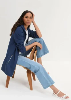 Hot Long-Sweatjacke mit Reißverschlusstaschen Damen Sweat|Bekleidung·Blusen & Tuniken