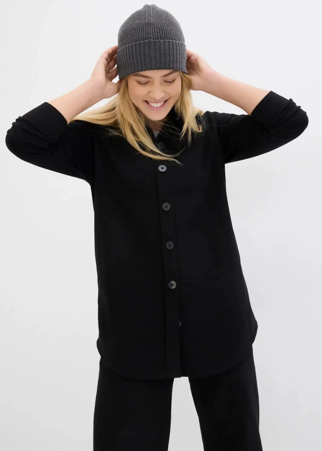New Long-Sweatjacke mit Taschen Damen Bekleidung·Blusen & Tuniken|Sweat