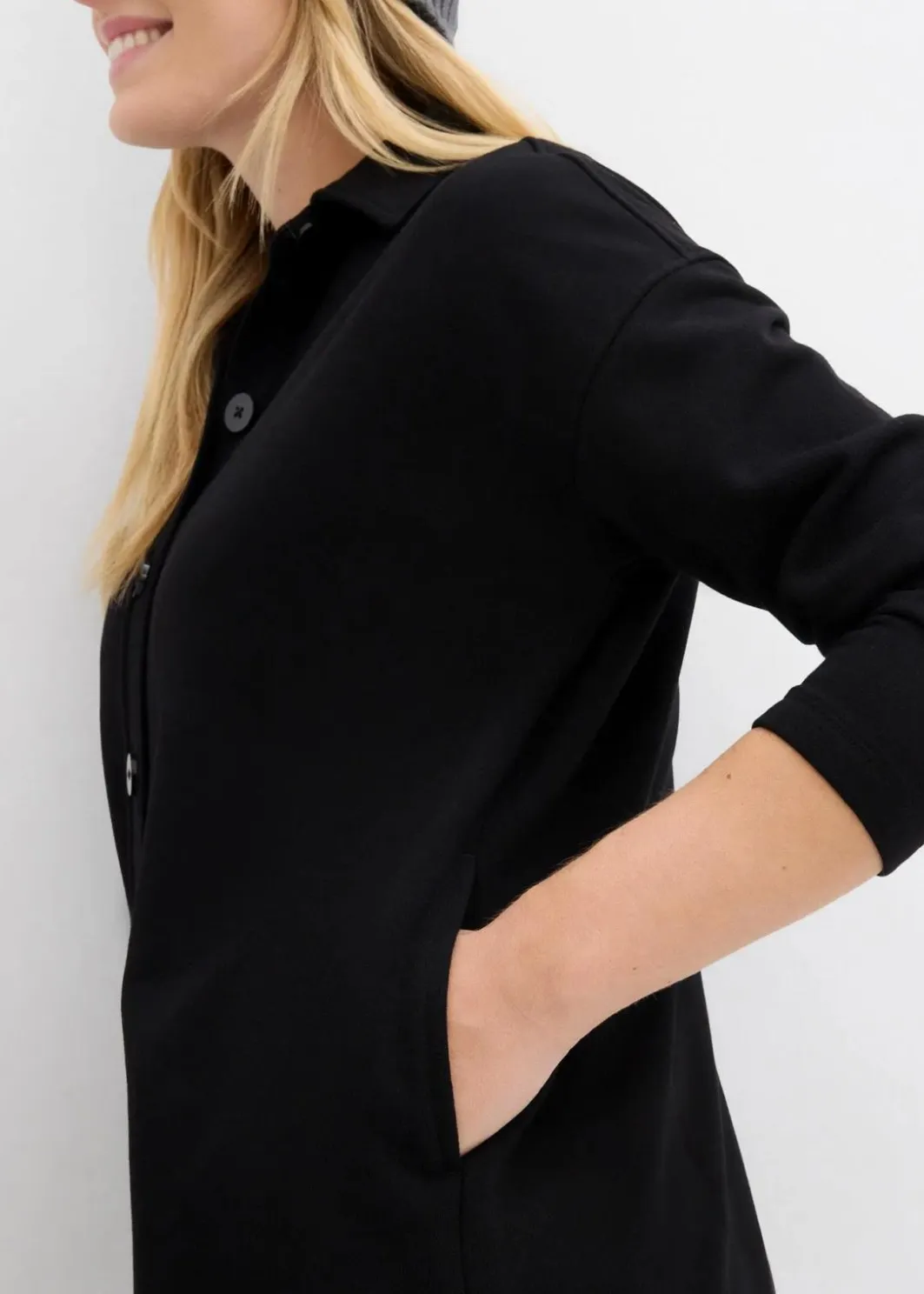 New Long-Sweatjacke mit Taschen Damen Bekleidung·Blusen & Tuniken|Sweat