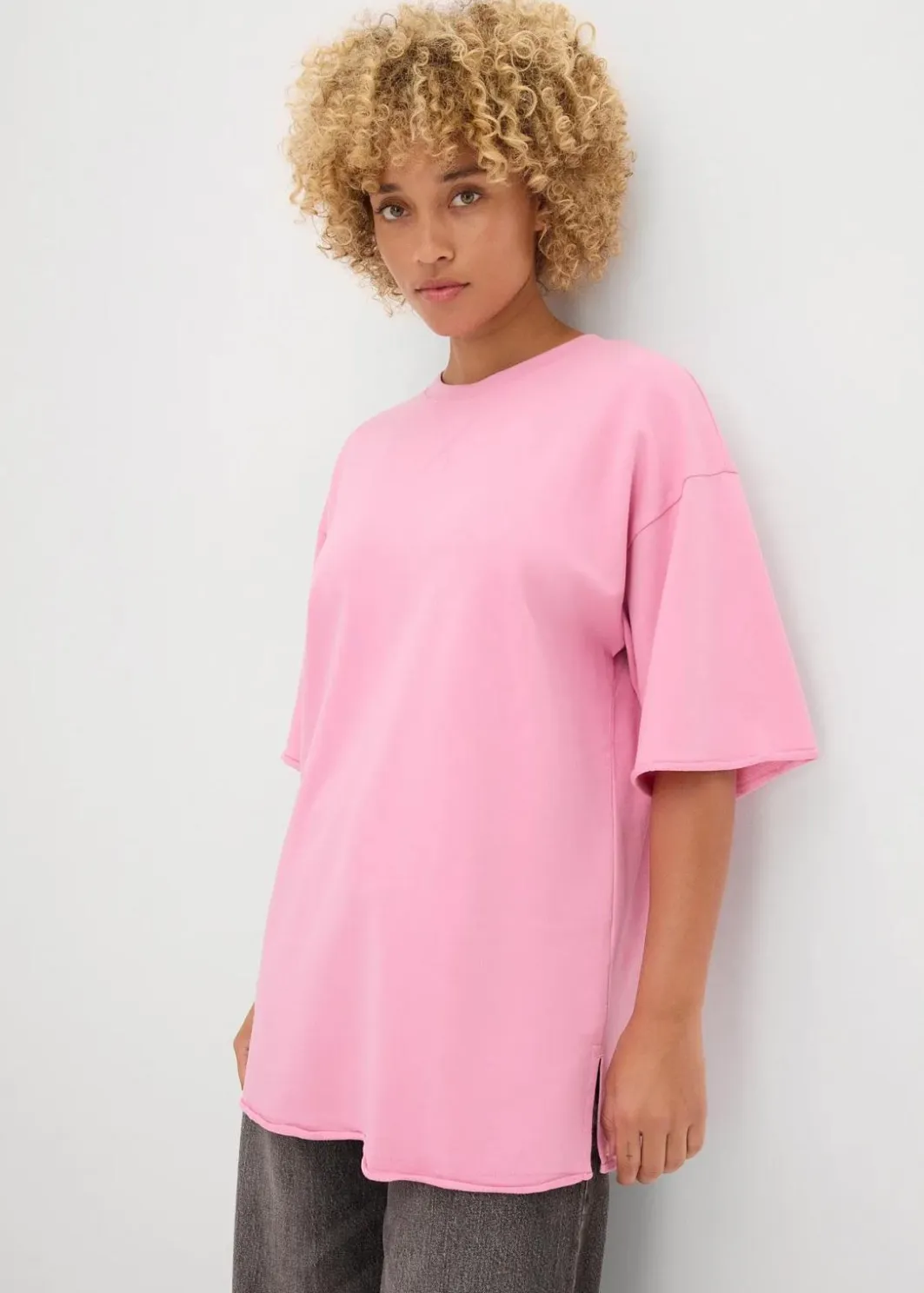Hot Long-Sweatshirt aus reiner Baumwolle Damen Sweat|Zweiteiler & Sets