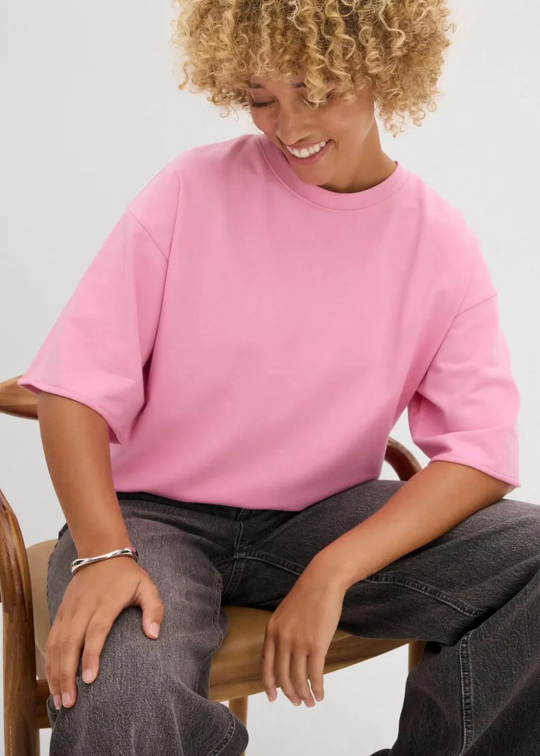 Hot Long-Sweatshirt aus reiner Baumwolle Damen Sweat|Zweiteiler & Sets