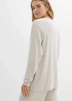 Online Long-Sweatshirt in Strickoptik Damen Bekleidung·Blusen & Tuniken|Zweiteiler & Sets