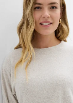 Online Long-Sweatshirt in Strickoptik Damen Bekleidung·Blusen & Tuniken|Zweiteiler & Sets