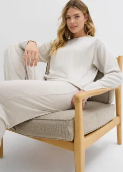 Online Long-Sweatshirt in Strickoptik Damen Bekleidung·Blusen & Tuniken|Zweiteiler & Sets