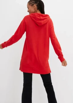 Long-Sweatshirt mit Seitenschlitz und Kapuze Damen Sweat|Bekleidung·Blusen & Tuniken