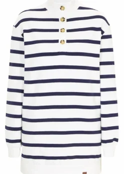 Damen bonprix Sweat|Bekleidung·Blusen & Tuniken|Longsweatshirt mit Troyer-Kragen