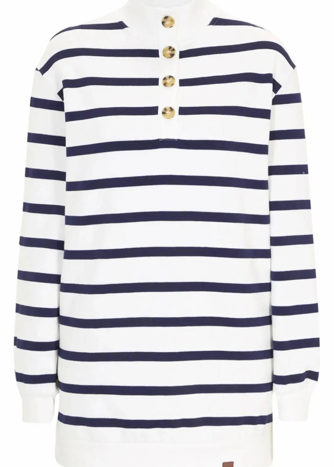 Damen bonprix Sweat|Bekleidung·Blusen & Tuniken|Longsweatshirt mit Troyer-Kragen