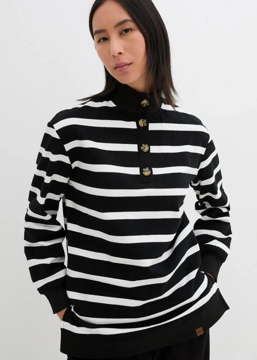 Hot Longsweatshirt mit Troyer-Kragen Damen Bekleidung·Blusen & Tuniken|Sweat