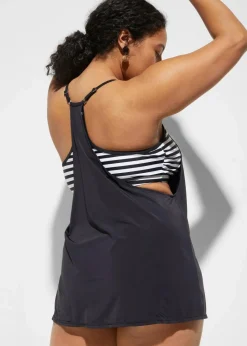 Long-Tankini (2-tlg. Set) im Lagenlook Damen Nachhaltigere Materialien|Bedeckende Bademode