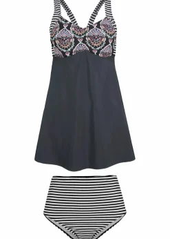 Clearance Long-Tankini (2-tlg. Set) mit Highwaist-Bikinihose Damen Nachhaltigere Materialien|Bedeckende Bademode