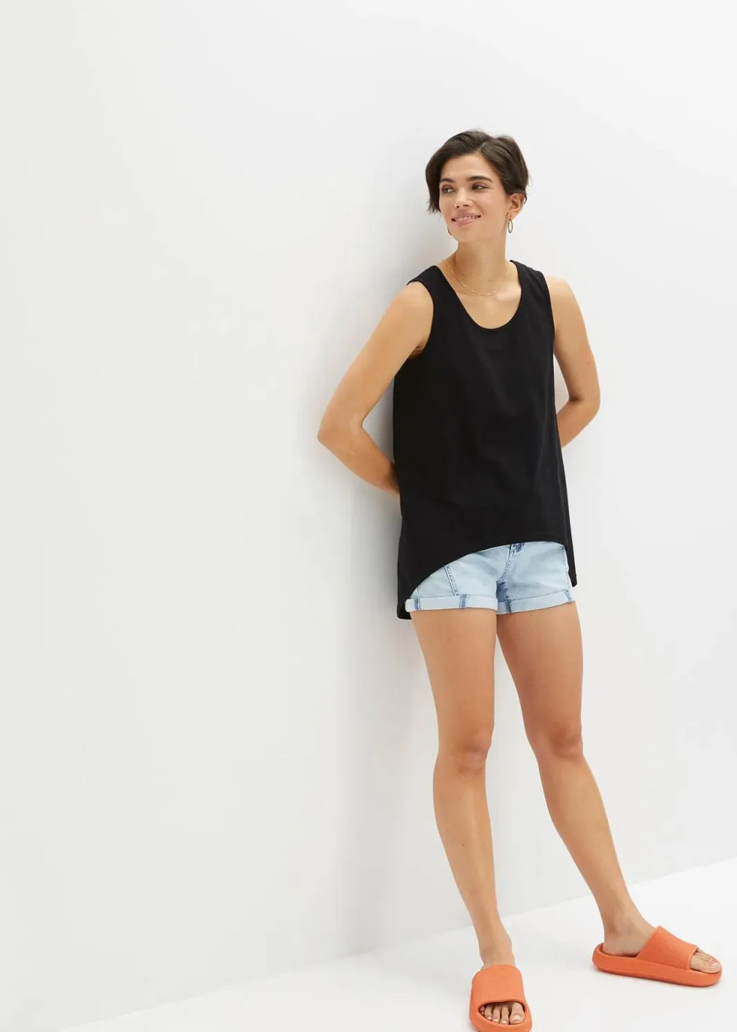 Damen bonprix Shirts & Tops|Nachhaltigere Materialien|Long-Top aus Bio-Baumwolle
