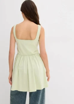 Damen bonprix Shirts & Tops|Long-Top aus elastischem Baumwoll-Mix