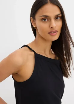Sale Long-Top aus elastischem Baumwoll-Mix Damen Shirts & Tops