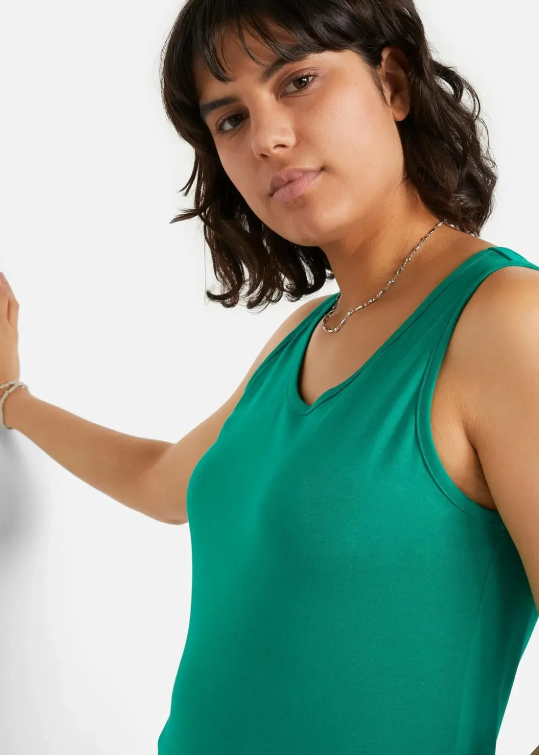 Damen bonprix Shirts & Tops|Basics|Long-Top aus reiner Baumwolle (5er Pack)