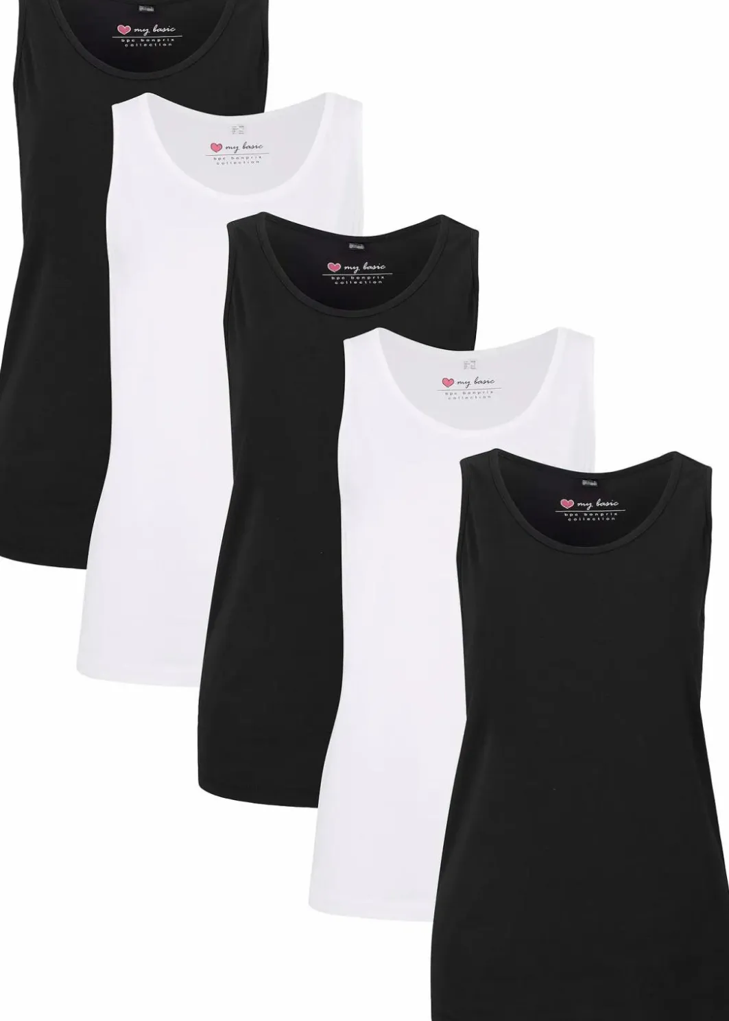 Long-Top aus reiner Baumwolle (5er Pack) Damen Wäsche·Unterhemden|Bekleidung·Röcke