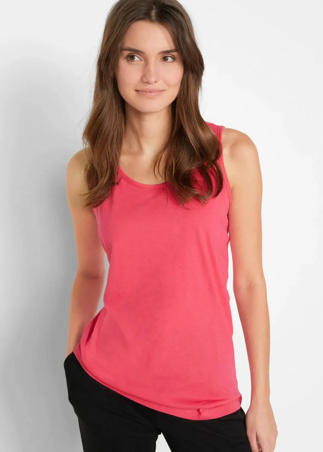Damen bonprix Shirts & Tops|Basics|Long-Top aus reiner Baumwolle (5er Pack)