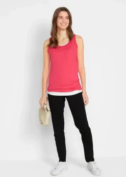 Damen bonprix Shirts & Tops|Basics|Long-Top aus reiner Baumwolle (5er Pack)