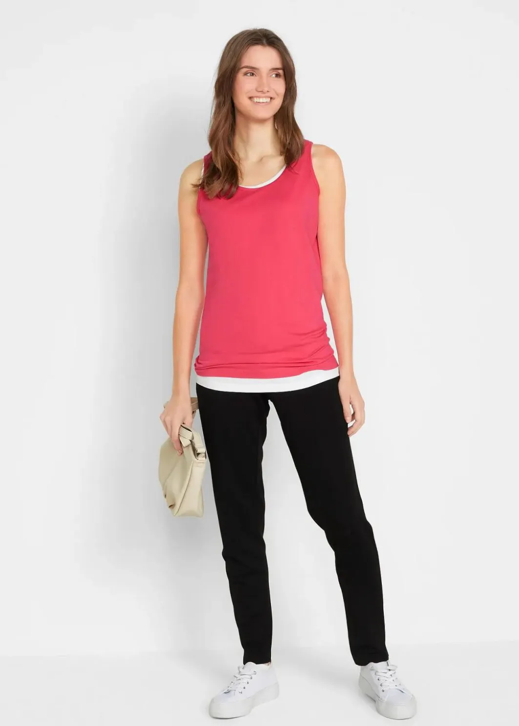 Damen bonprix Shirts & Tops|Basics|Long-Top aus reiner Baumwolle (5er Pack)