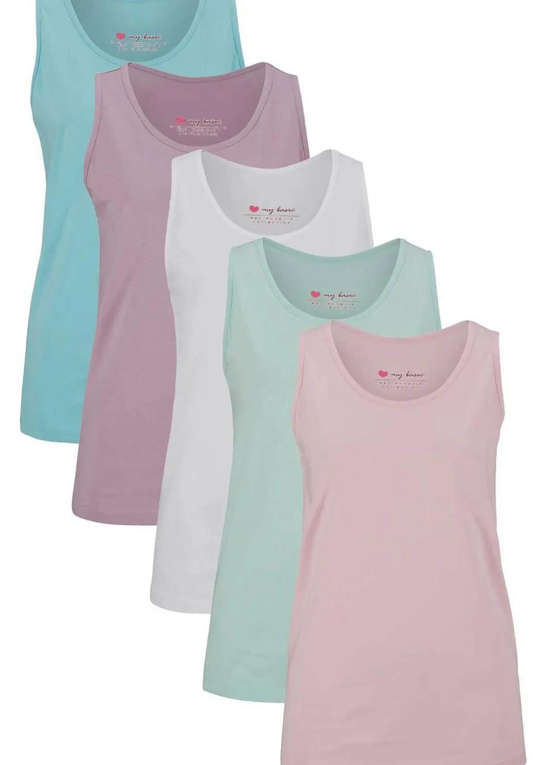 New Long-Top aus reiner Baumwolle (5er Pack) Damen Shirts & Tops|Basics