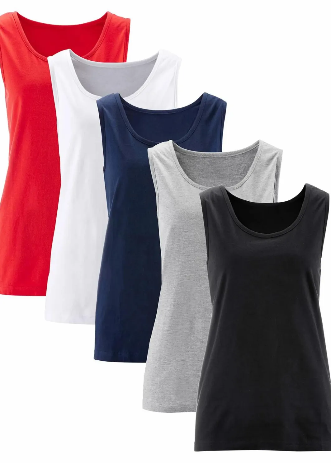 Clearance Long-Top aus reiner Baumwolle (5er Pack) Damen Shirts & Tops|Basics