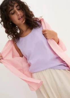 Damen bonprix Shirts & Tops|Basics|Long-Top aus reiner Baumwolle (5er Pack)