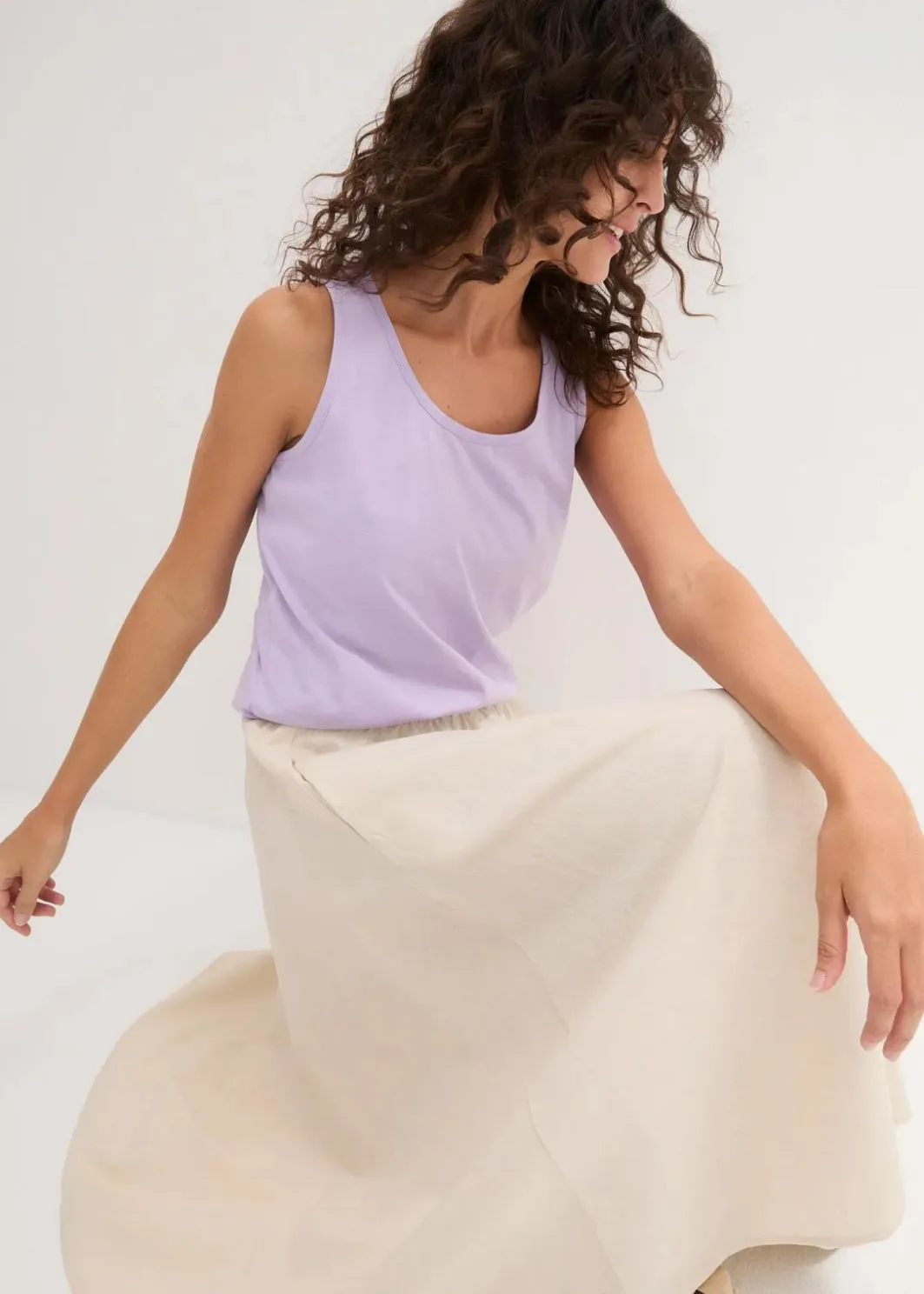 Damen bonprix Shirts & Tops|Basics|Long-Top aus reiner Baumwolle (5er Pack)