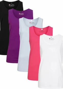 Best Long-Top aus reiner Baumwolle (5er Pack) Damen Shirts & Tops|Basics