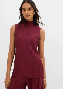 Damen bonprix Shirts & Tops|Zweiteiler & Sets|Long-Top aus strukturiertem Viskose-Mix