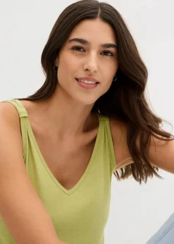 Long-Top aus Viskose-Leinen-Mix Damen Shirts & Tops