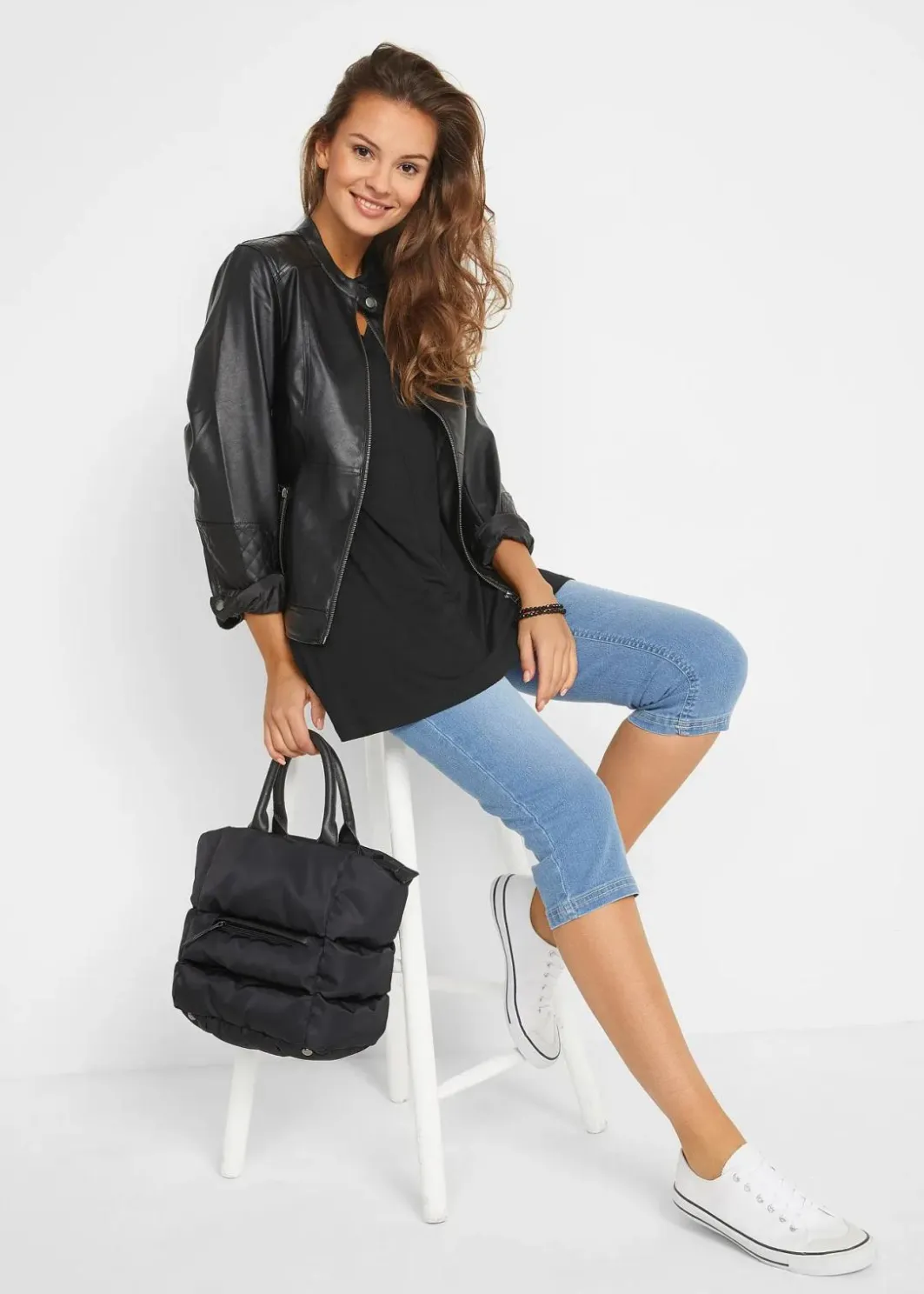 Damen bonprix Shirts & Tops|Long-Top aus Viskose-Mix