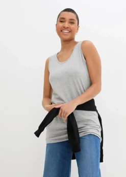 Damen bonprix Wäsche·Unterhemden|Bekleidung·Röcke|Long-Top, 2er-Pack