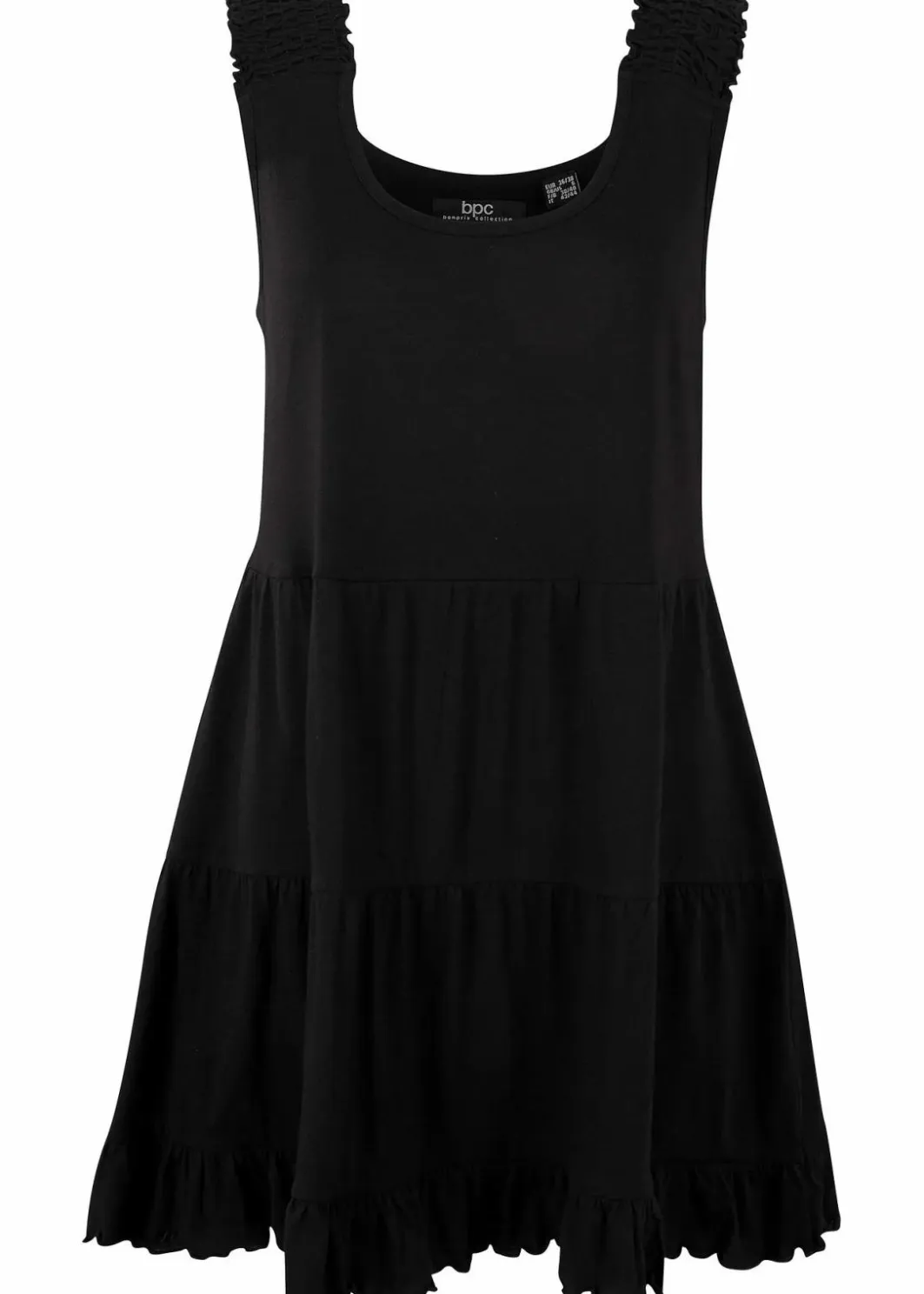 Damen bonprix Nachhaltigere Materialien|Shirts & Tops|Long-Top mit Volants und breiten Trägern
