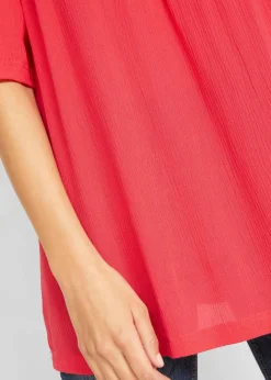 Damen bonprix Bekleidung·Jacken & Mäntel|Blusen & Tuniken|Long-Tunika aus Crinkle, halbarm