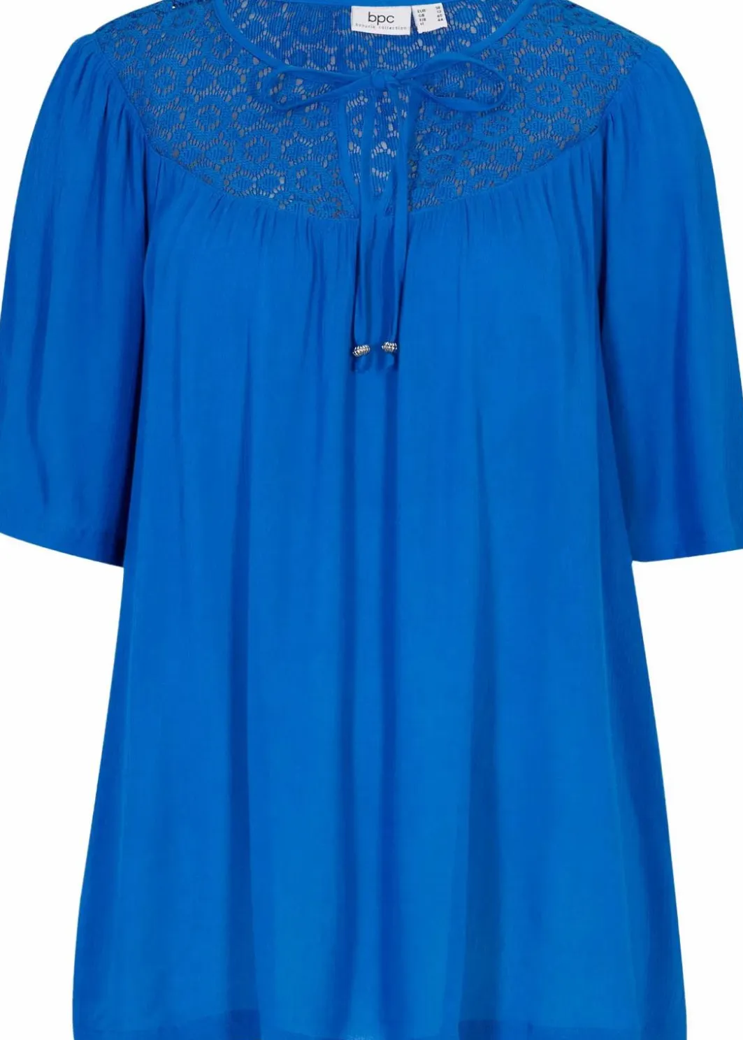 Damen bonprix Nachhaltigere Materialien|Blusen & Tuniken|Long-Tunika aus Crinkle, halbarm