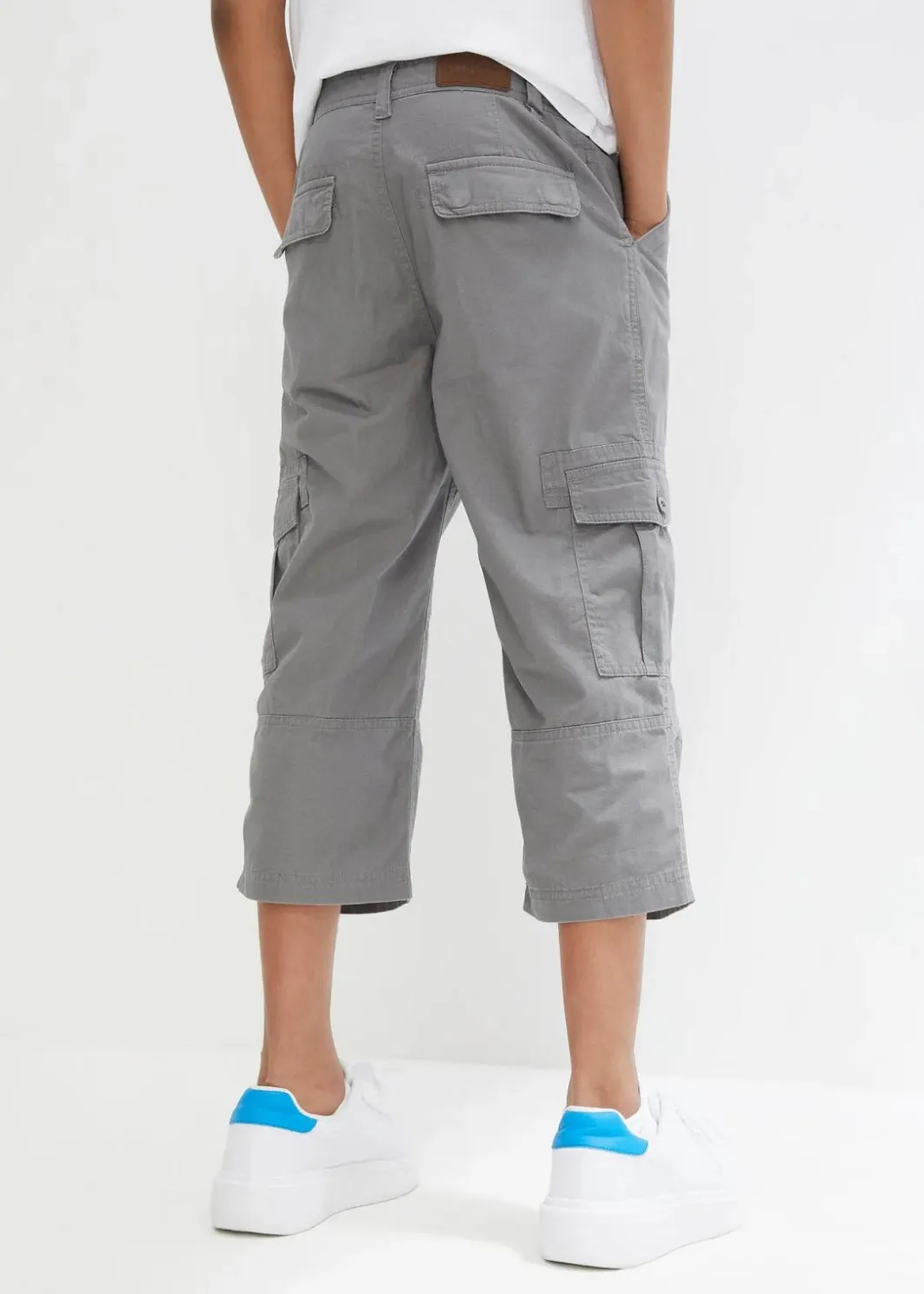 Clearance Loose Fit 3/4 Cargohose aus reiner Baumwolle Kinder Jungen 9-16 Jahre·Hosen