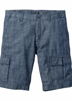 Herren bonprix Große Größen|Shorts|Loose Fit Cargo-Bermuda aus reiner Baumwolle