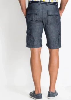 Herren bonprix Große Größen|Shorts|Loose Fit Cargo-Bermuda aus reiner Baumwolle