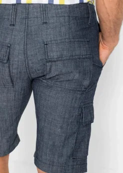 Herren bonprix Große Größen|Shorts|Loose Fit Cargo-Bermuda aus reiner Baumwolle