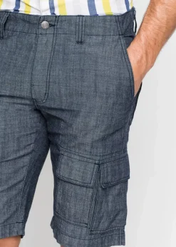 Herren bonprix Große Größen|Shorts|Loose Fit Cargo-Bermuda aus reiner Baumwolle