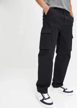 New Loose Fit Cargohose aus robustem Baumwollstretch, Straight Herren Große Größen|Hosen