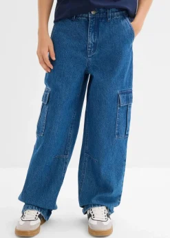Sale Loose Fit Cargo-Jeans mit verstellbarem Bund, Straight Kinder Jungen 9-16 Jahre·Bademode|Jungen 9-16 Jahre·Jeans