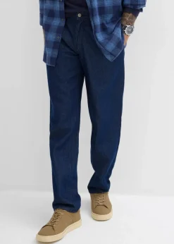 Herren bonprix Große Größen|Jeans|Loose Fit Jeans mit Bundfalten, Straight