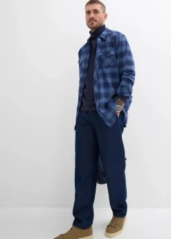 Herren bonprix Große Größen|Jeans|Loose Fit Jeans mit Bundfalten, Straight