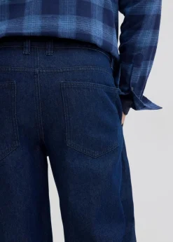 Herren bonprix Große Größen|Jeans|Loose Fit Jeans mit Bundfalten, Straight