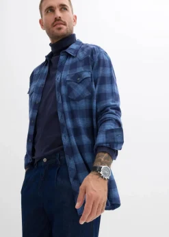 Herren bonprix Große Größen|Jeans|Loose Fit Jeans mit Bundfalten, Straight