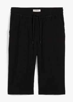 Herren bonprix Große Größen|Shorts|Loose Fit Long-Bermuda aus luftigem Musselin