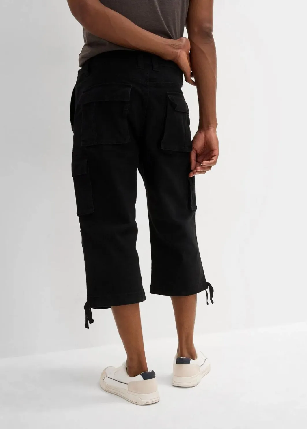 Herren bonprix Hosen|Große Größen|Loose Fit Stretch-3/4-Cargohose, extra weit