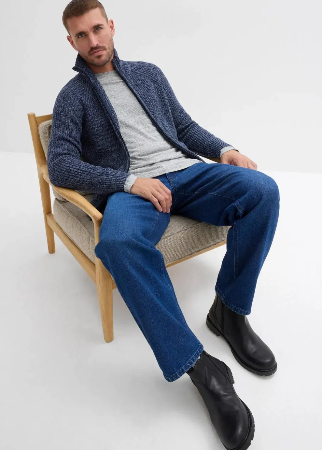 Hot Loose Fit Stretch-Jeans, Straight Herren Große Größen|Jeans